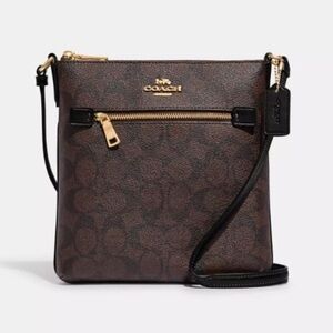 Coach Mini Rowan File Crossbody Shoulder Adjustable Strap Dark Brown Bag Purse